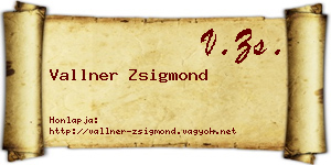 Vallner Zsigmond névjegykártya